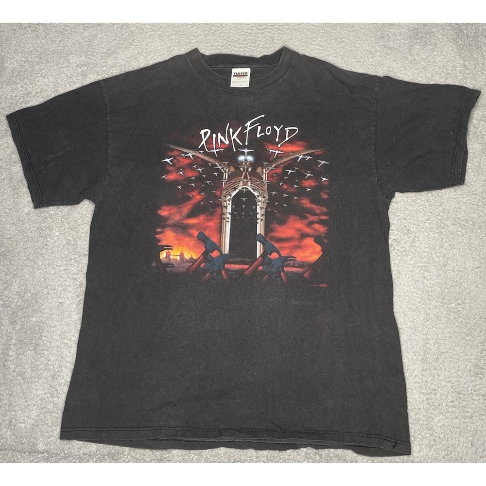 Vintage 90s Pink Floyd "The Wall" Graphic Winterland Band T Shirt Mens 2XL Black